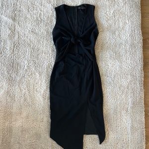 White Fox Black Tie Dress